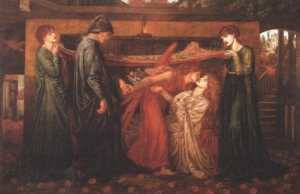 Il sogno di Dante al momento della morte di Beatrice- un'opera di Dante Gabriel Rossetti
