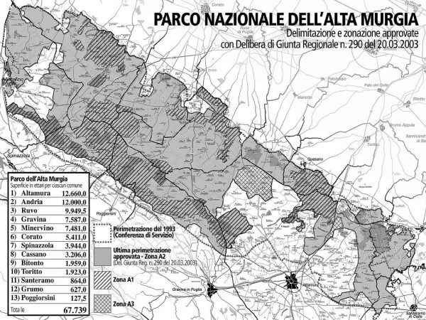 Cartina Parco Nazionale Alta Murgia - Foto Archivio del Parco