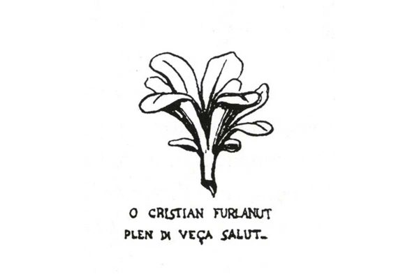 "Academiuta di lenga furlana". Emblema e motto