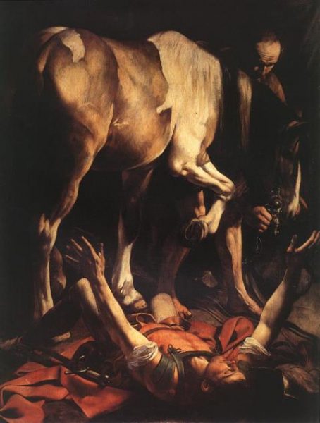 "Conversione sulla via di Damasco" (1601) di Caravaggio. Roma, Chiesa del Popolo