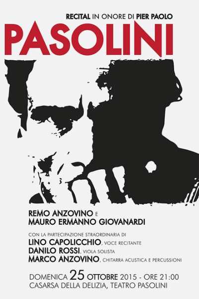 "Recital in onore di P.P.P." di Remo Anzovino. Locandina