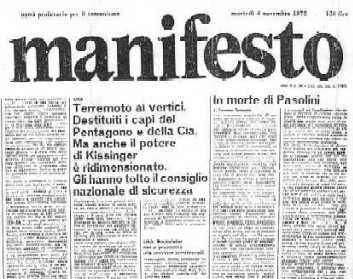 "il manifesto" del 4 novembre 1975