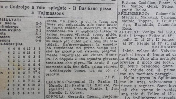 Il Friuli Sportivo, 17.XI.1947. Cronaca a firma P.P.P.