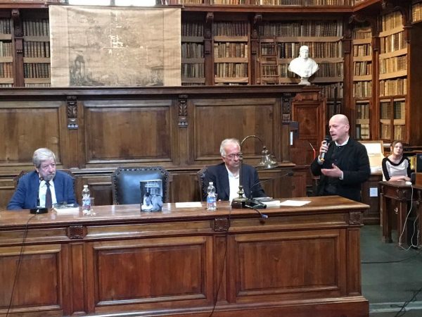 Mauri, Veltroni e Zabagli durante la presentazione del volume "La biblioteca di Pasolini"